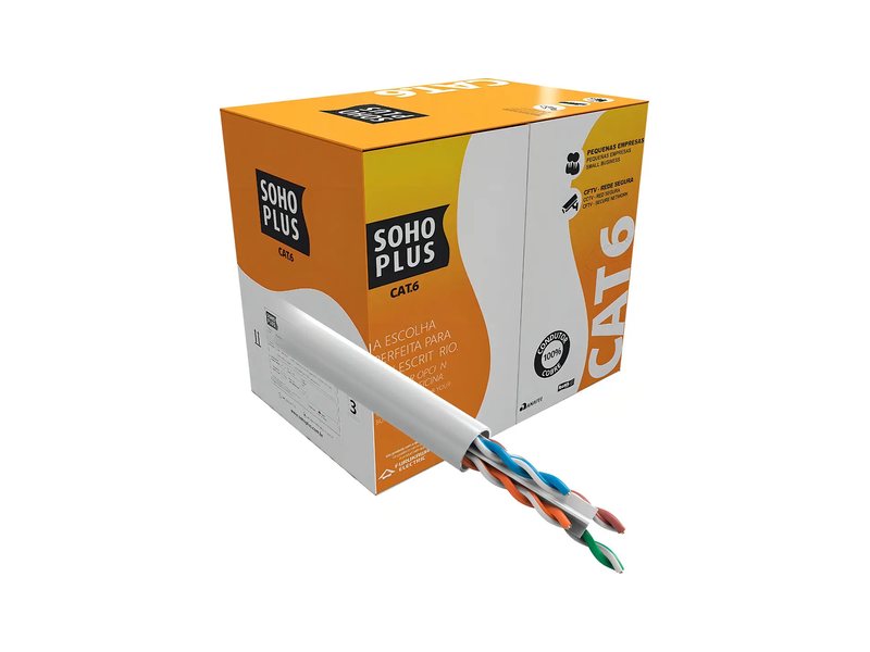 Caixa de cabo de rede Furukawa Soho Plus Cat6, condutor 100% cobre
